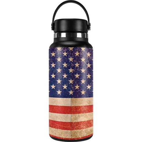 Distressed American Flag Hydro Flask 32oz Wide Mouth Skin
